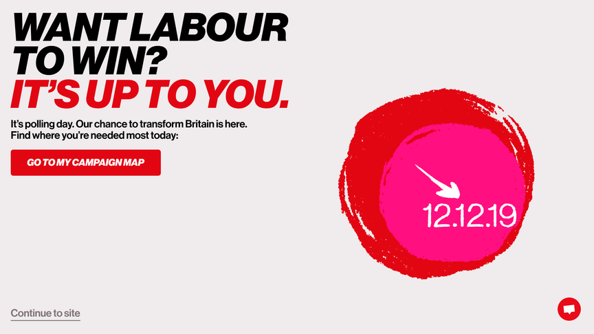 Splash image for momentum, encouraging people to be where they're most needed for the 2019 election.