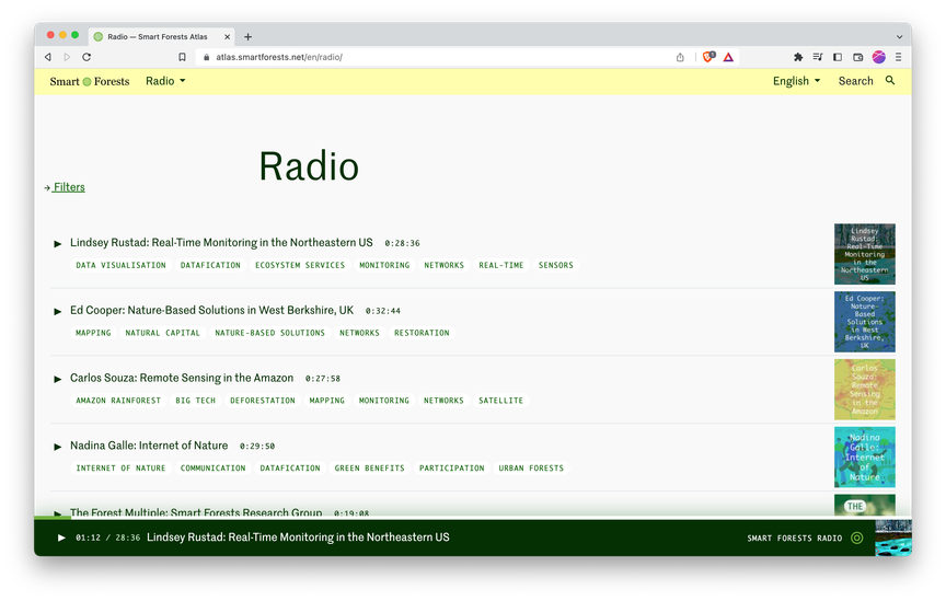 Screenshot of the Radio page