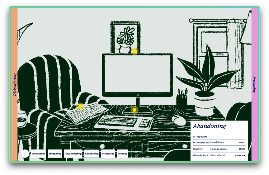 One of the "rooms" of the website