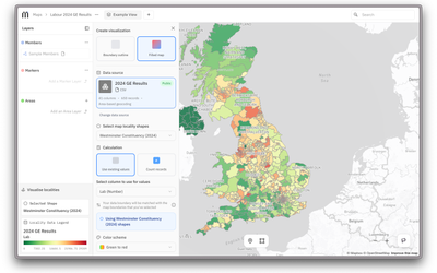 Data visualisation tools in Mapped