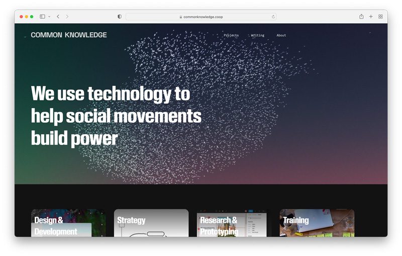 A screenshot of the Common Knowledge website homepage.