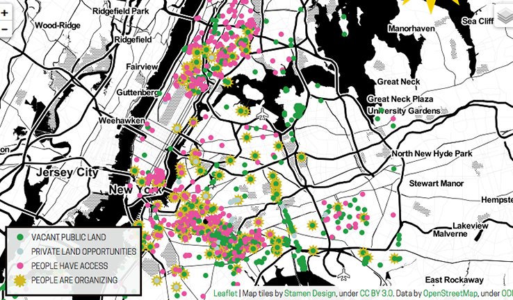 Screenshot of the Living Lots campaign map